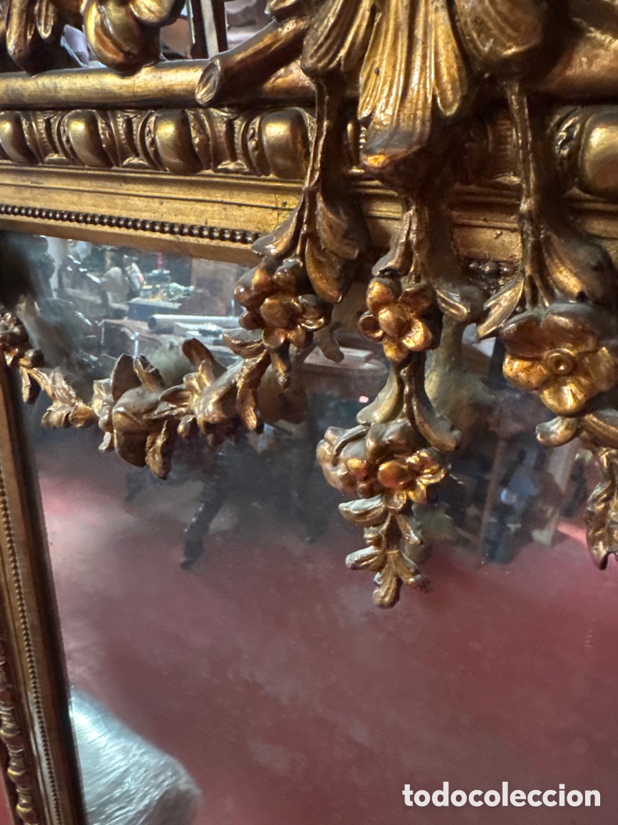 Antig&uuml;edades: Espejo antiguo dorado - Foto 5