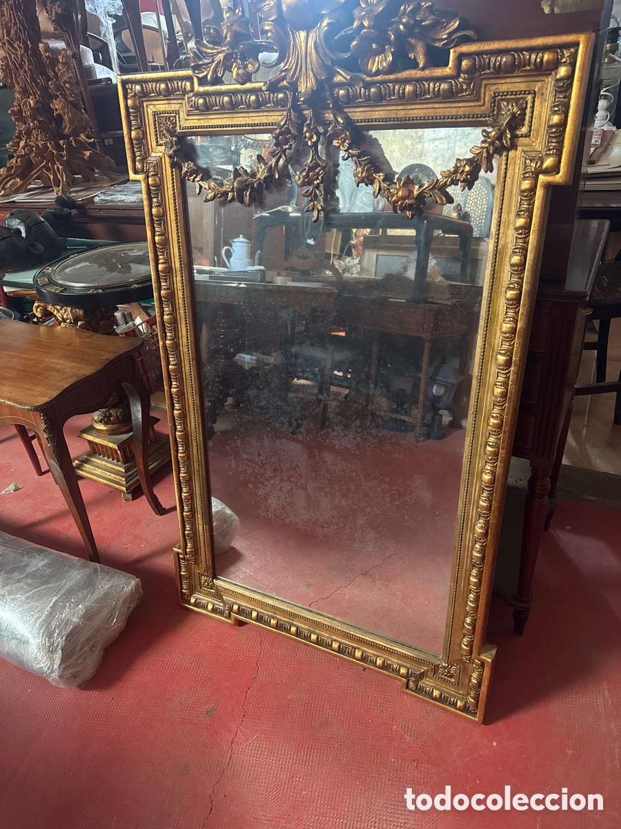 Antig&uuml;edades: Espejo antiguo dorado - Foto 7