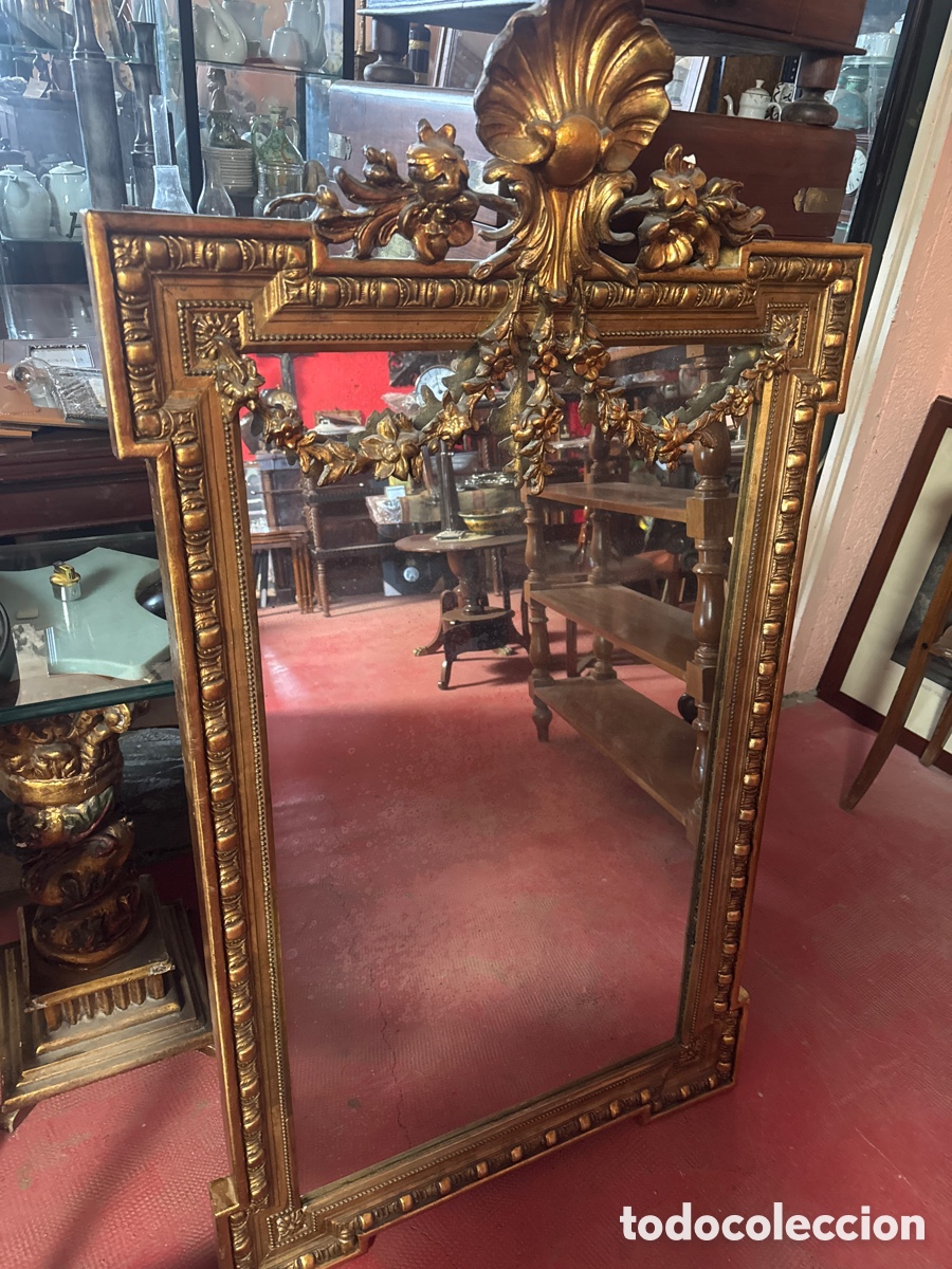 Antig&uuml;edades: Espejo antiguo dorado - Foto 1