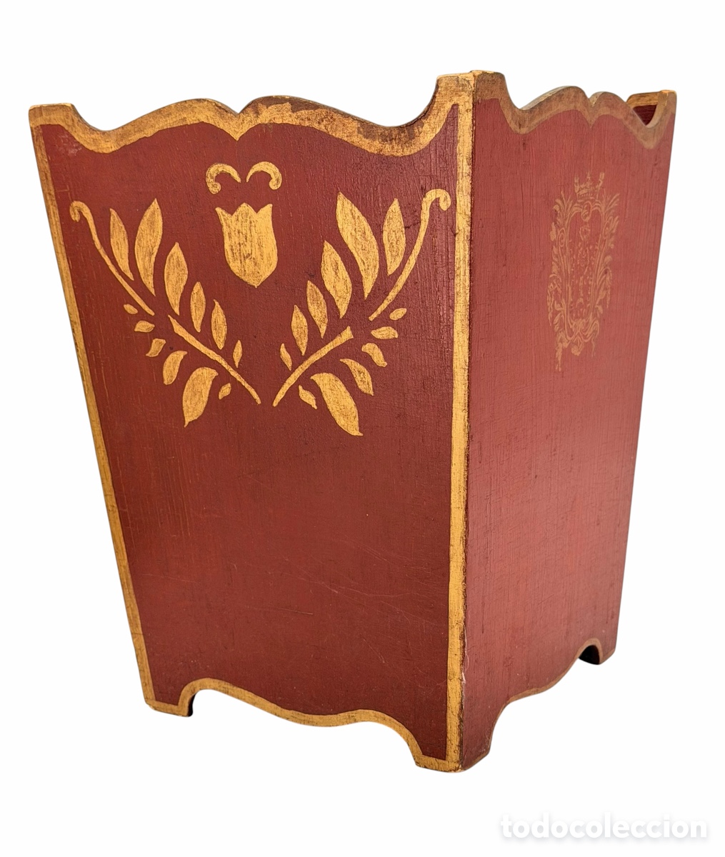 Antiguidades: Antiguo Macetero de Madera