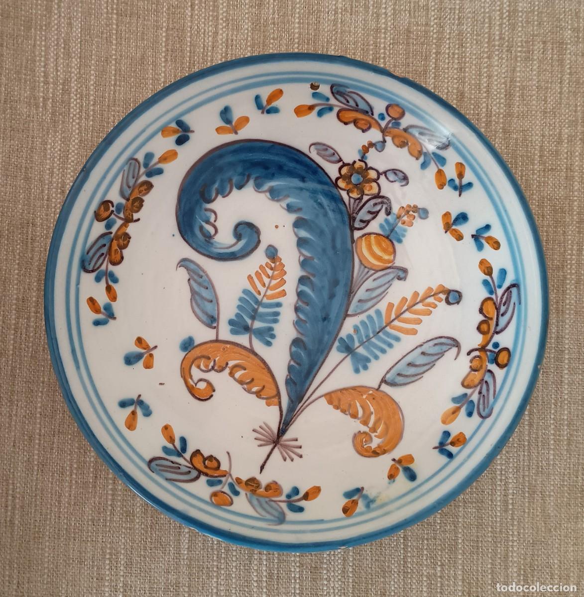 Antig&uuml;edades: ANTIGUO PLATO DE CERAMICA SERIE COLA DE GALLO