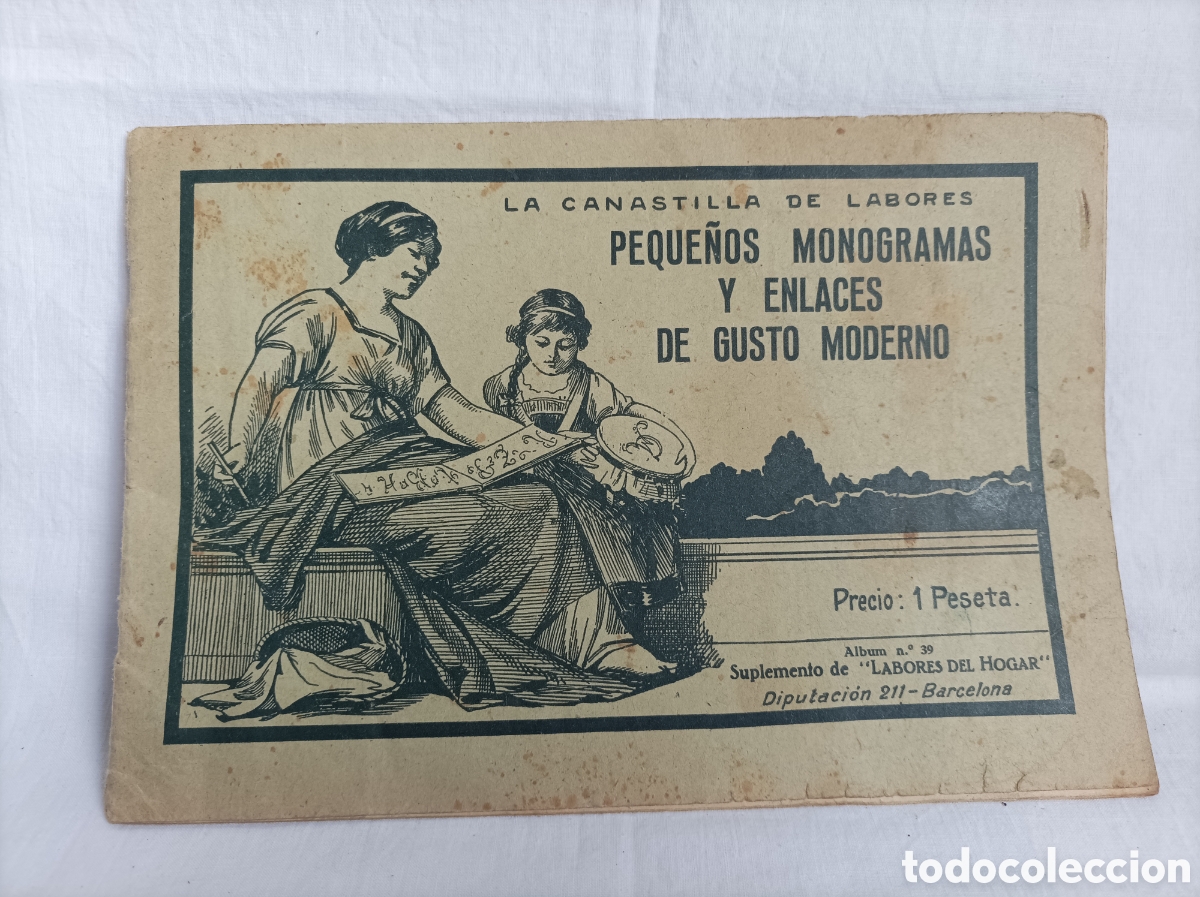 Antiquit&eacute;s: La canastilla de labores. PEQUE&Ntilde;OS MONOGRAMAS Y ENLACES DE GUSTO MODERNO. Album 39