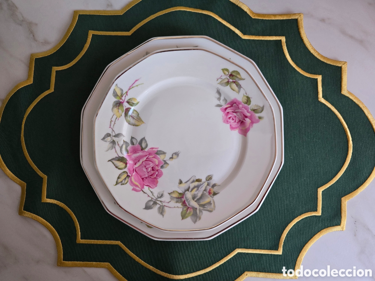 Antig&uuml;edades: 9 platos porcelana Limoges Francia vintage