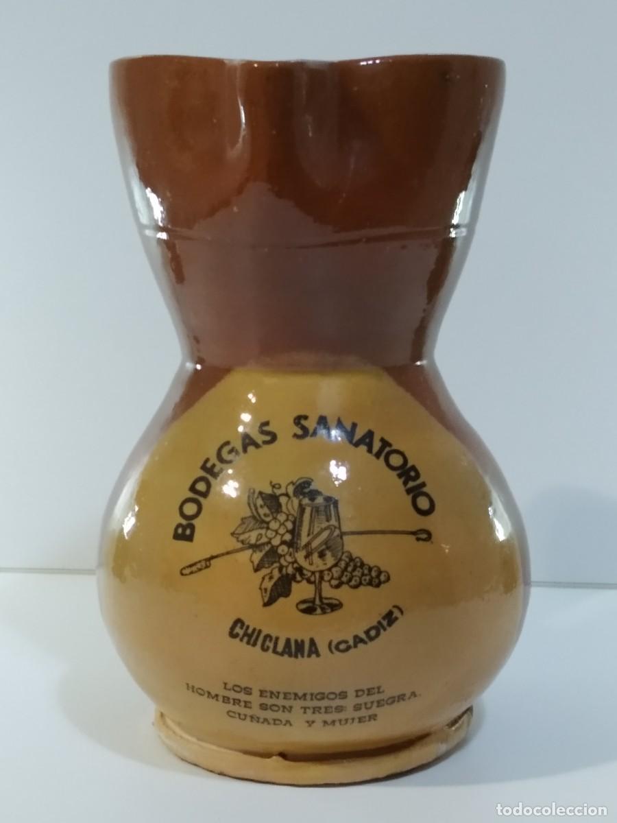 Antiguidades: JARRA DE CER&Aacute;MICA DE BODEGAS SANATORIO DE CHICLANA EN CADIZ