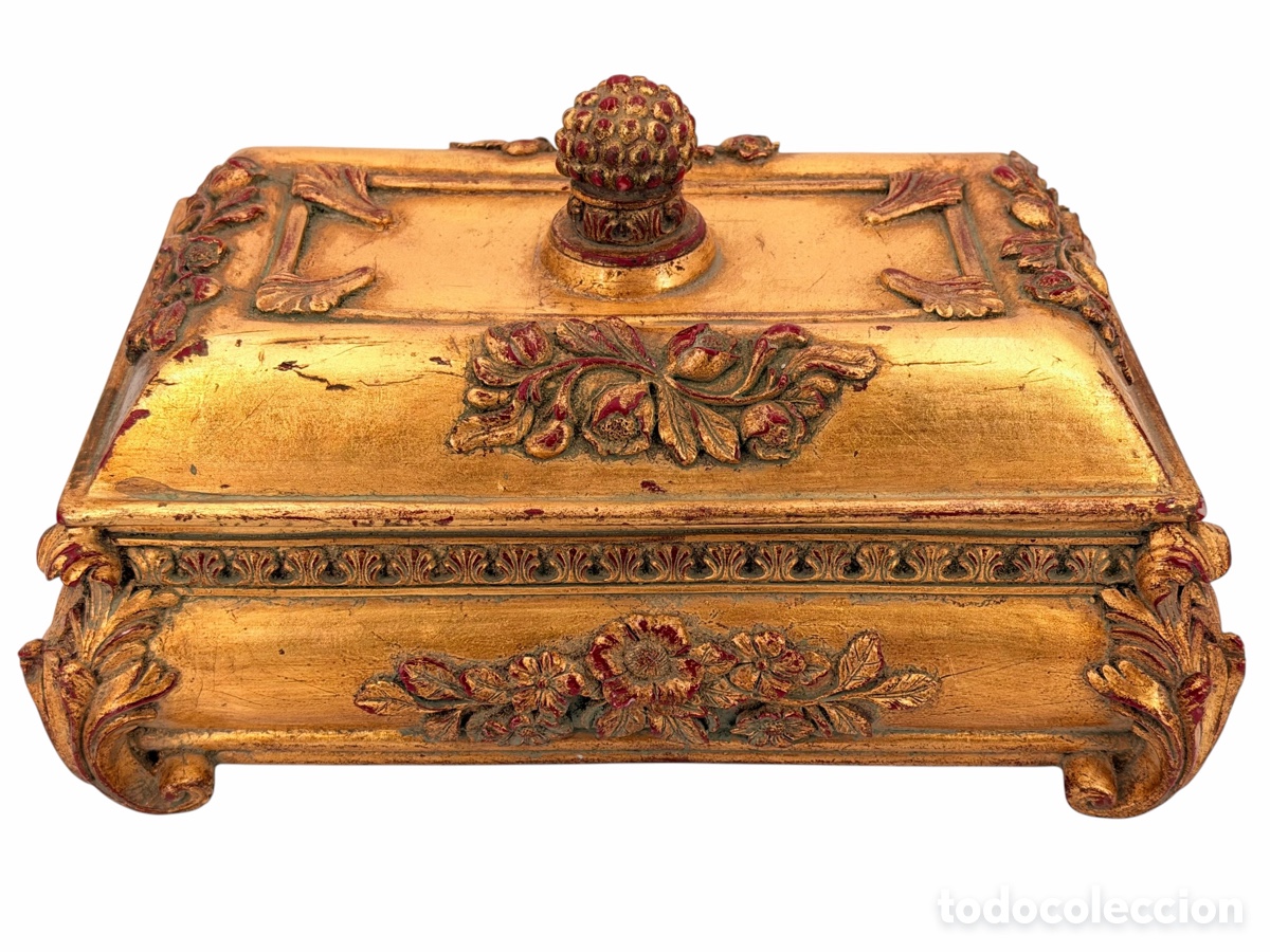 Oggetti Antichi: Caja Cl&aacute;sica de Dise&ntilde;o Dorado