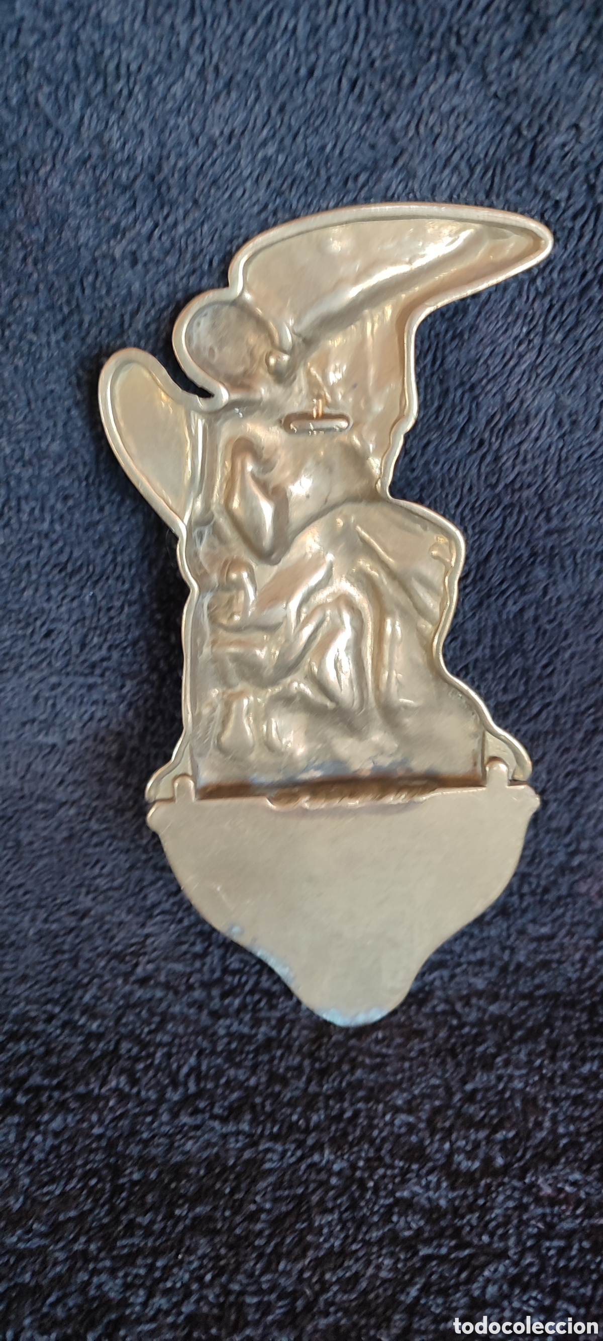 Antig&uuml;edades: Antigua benditera de bronce o lat&oacute;n. - Foto 3