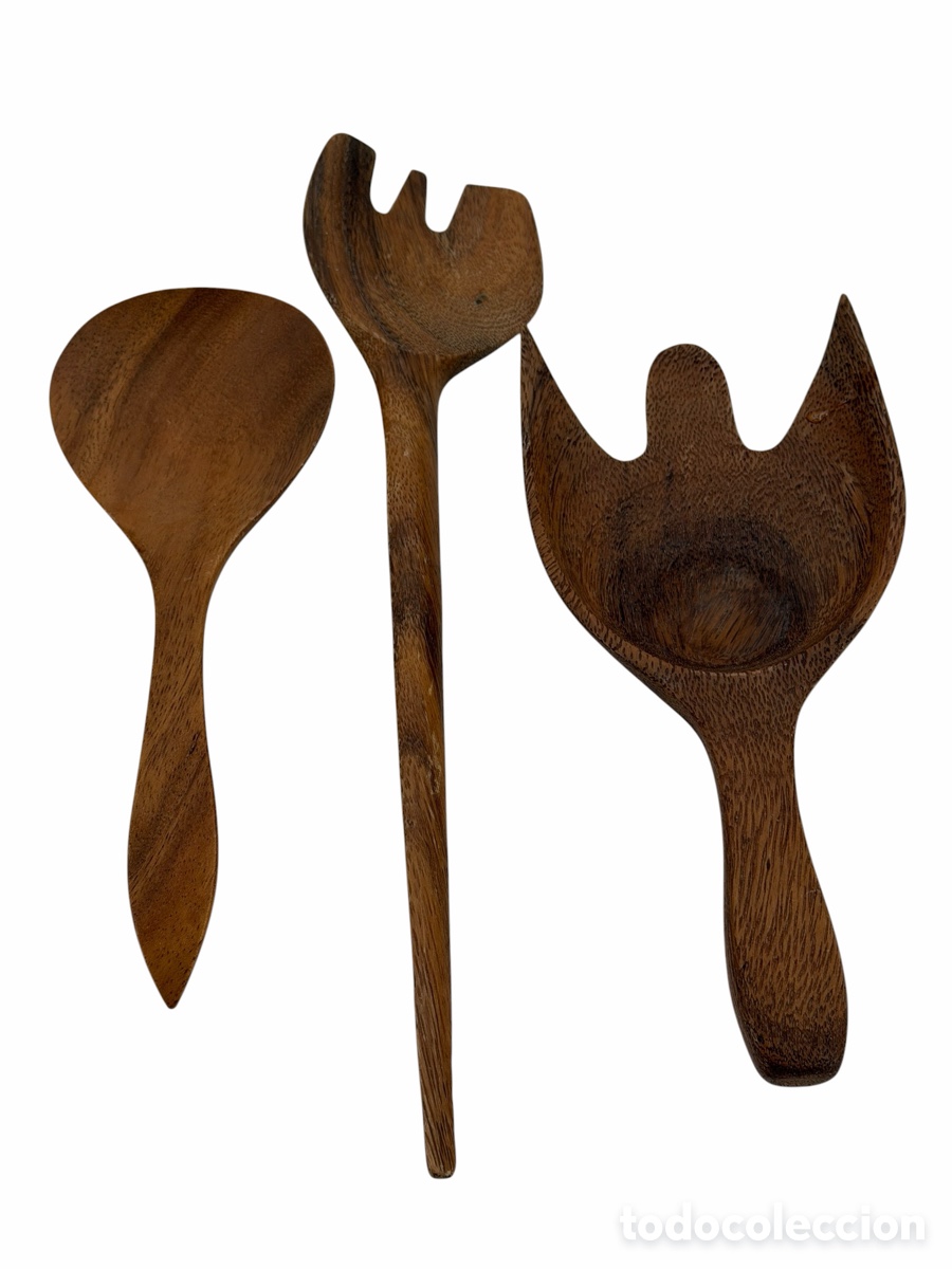 Antig&uuml;edades: Cucharas de Cocina de Lujo Madera de Boj