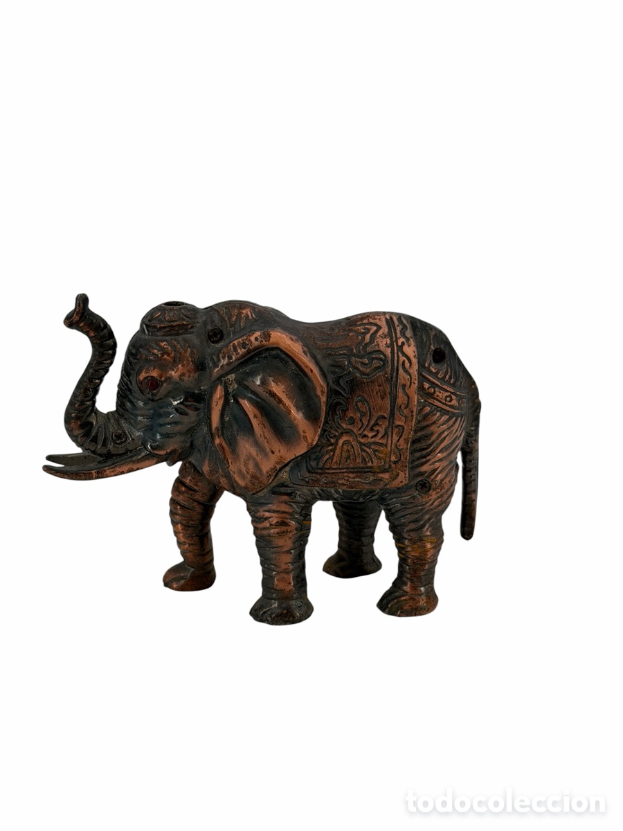 Antig&uuml;edades: Figura de Elefante de Cobre