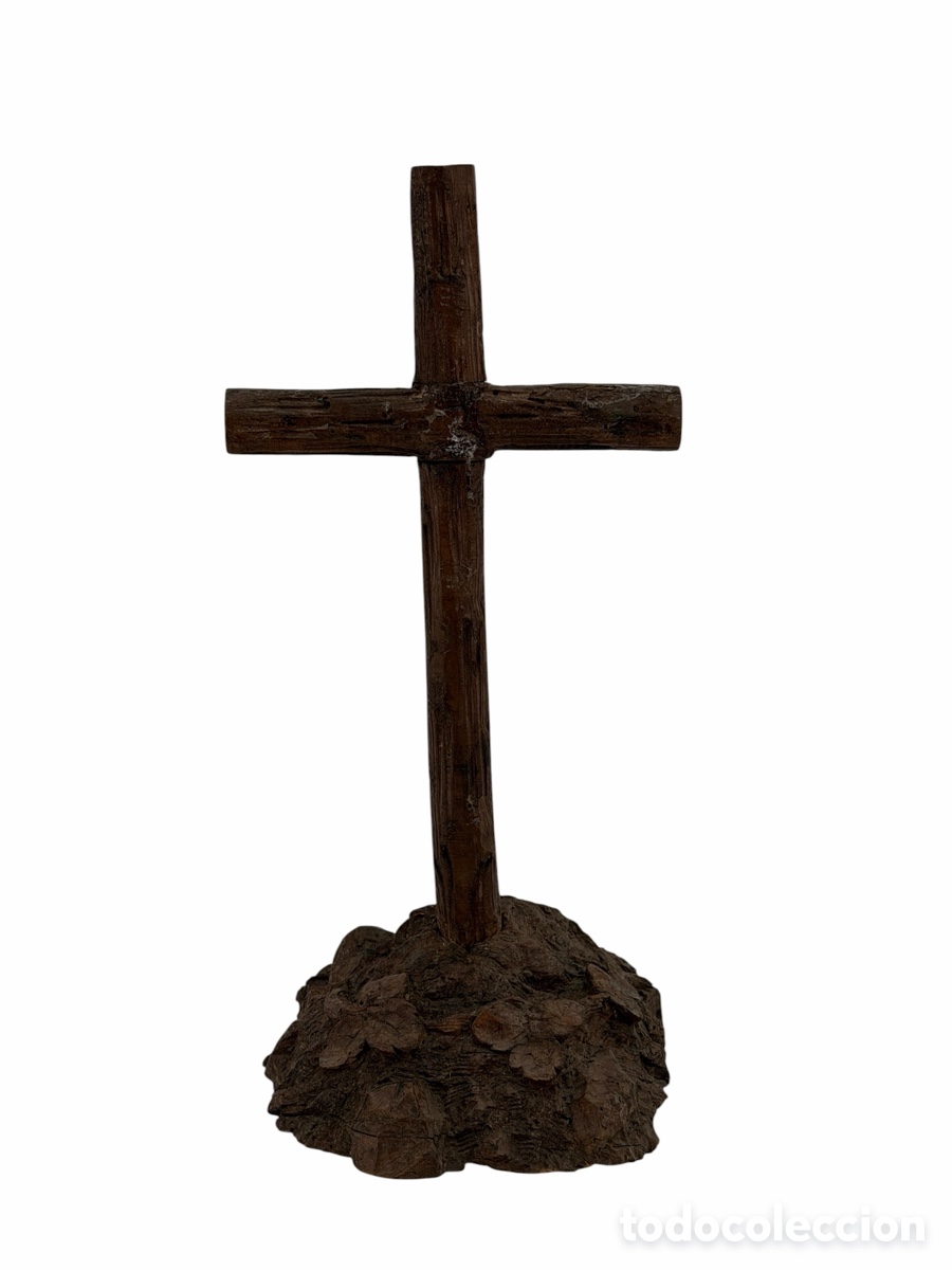 Antiquit&auml;ten: Antigua Cruz Barroca de Madera Tallada