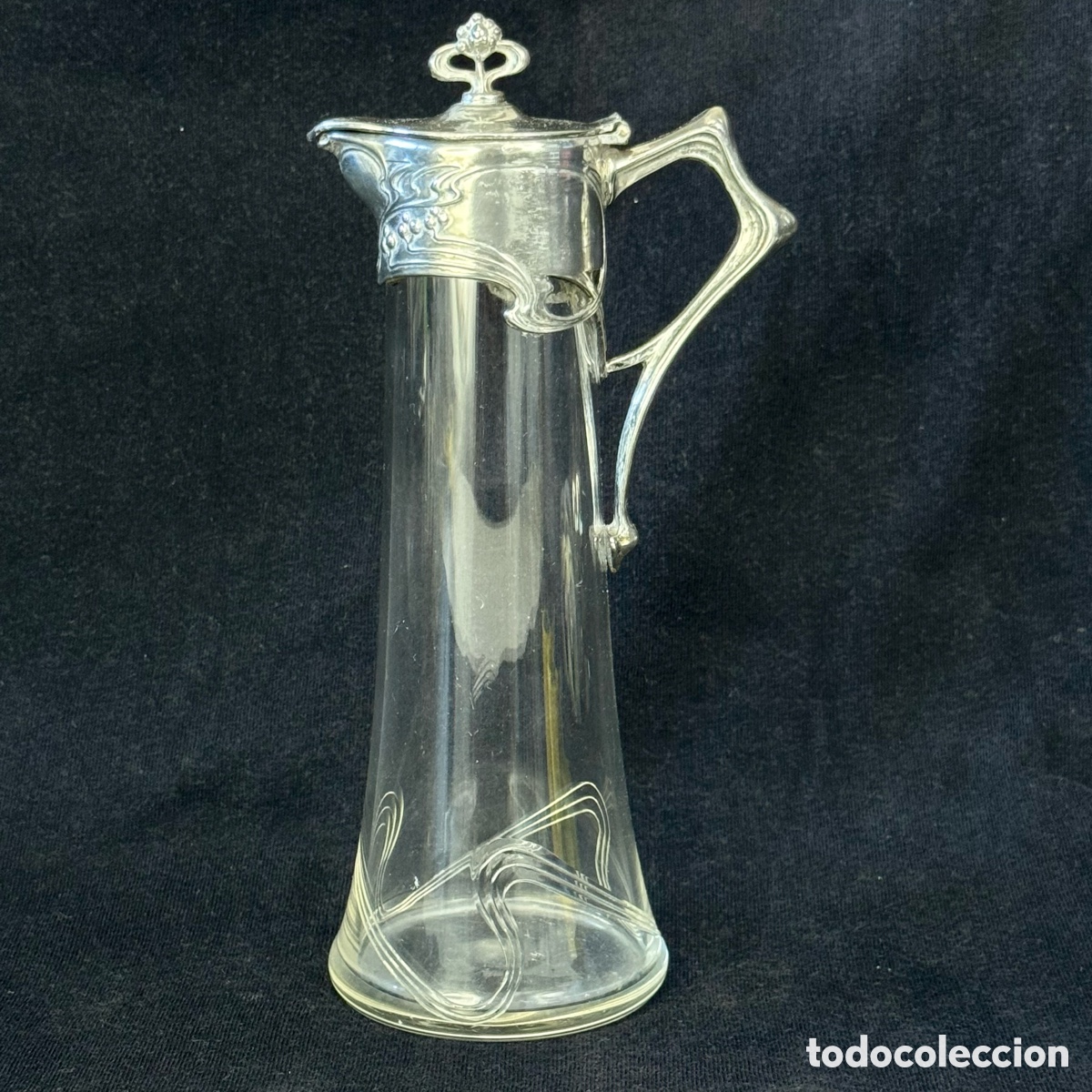 Antig&uuml;edades: ANTIGUA JARRA DECANTADOR ART NOUVEAU WMF CRISTAL TALLADO FRANCIA XIX - XX