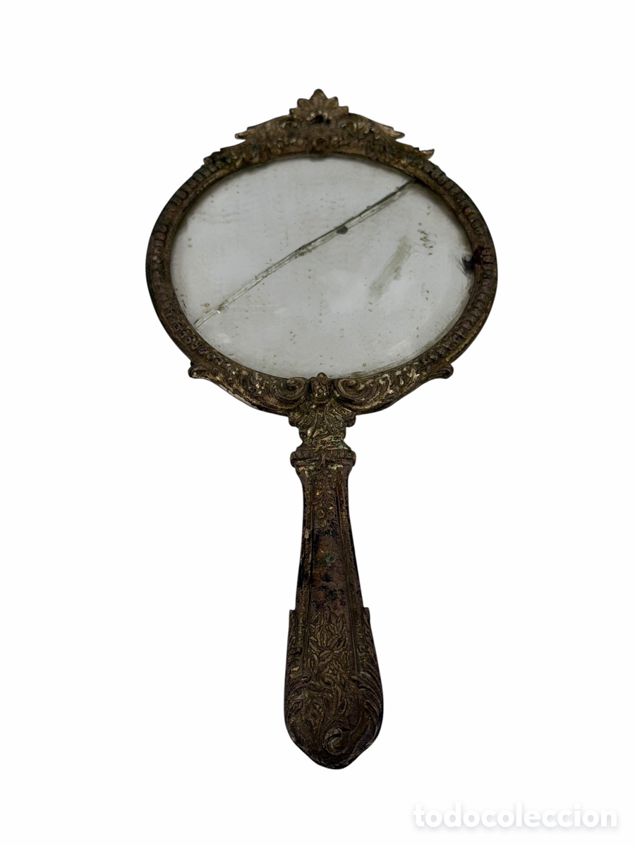 Antig&uuml;edades: Antiguo Espejo De Bronce Plateado
