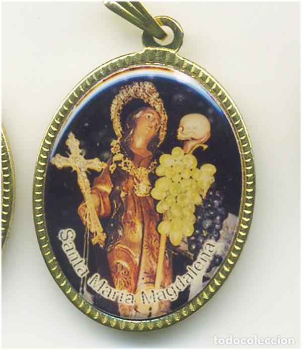 Antig&uuml;edades: VIRGEN SANTA MAR&Iacute;A MAGDALENA MEDALLA DE 3,5/2,5 CM DORADA E IMAGEN EN ESMALTE