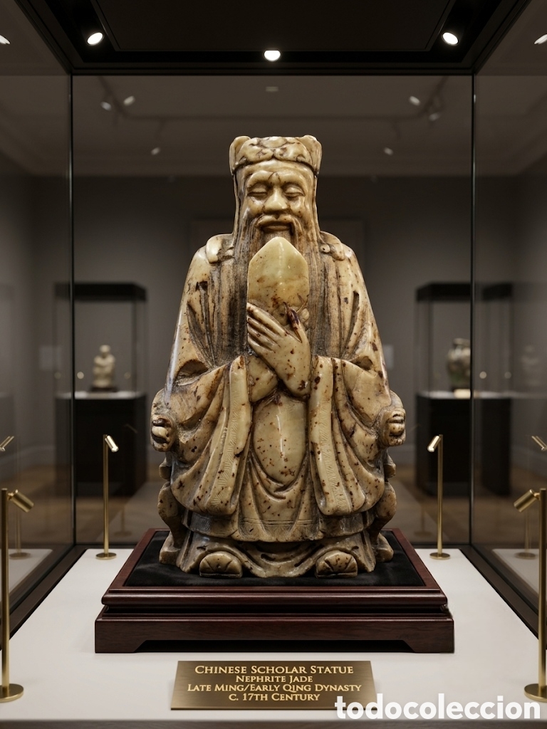 Antig&uuml;edades: Nefrita, que data de finales de la dinast&iacute;a Ming o principios de la dinast&iacute;a Qing, aproximadamente e