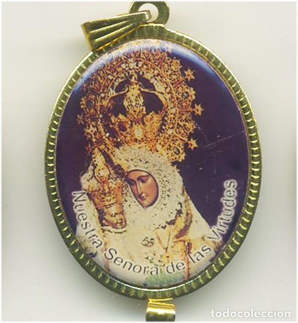 Antig&uuml;edades: VIRGEN NUESTRA SE&Ntilde;ORA DE LAS VIRTUDES MEDALLA DE 3,5/2,5 CM DORADA E IMAGEN EN ESMALTE