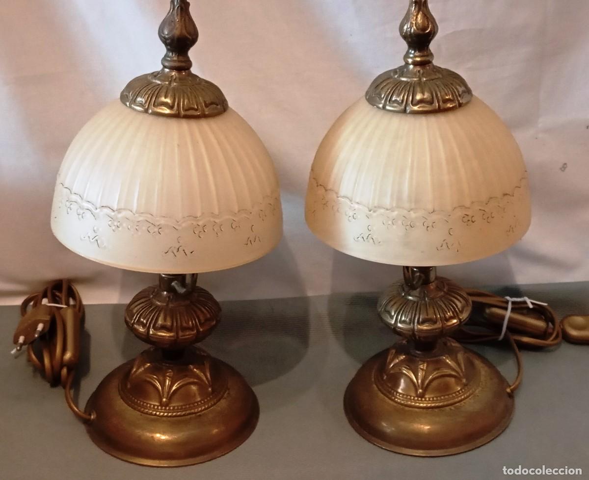 Antig&uuml;edades: L&aacute;mparas Vintage Bronce y Cristal