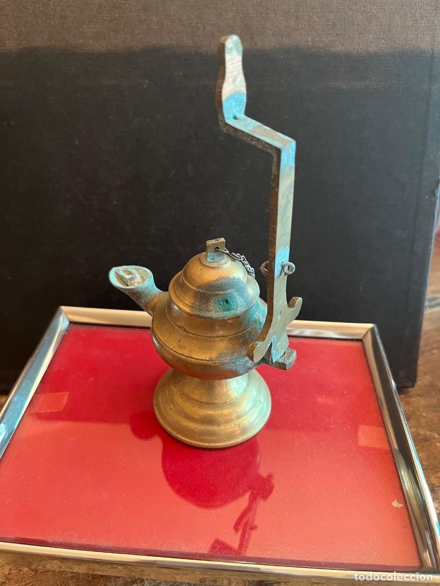 Antig&uuml;edades: L&Aacute;MPARA DE ACEITE EN BRONCE - Foto 3