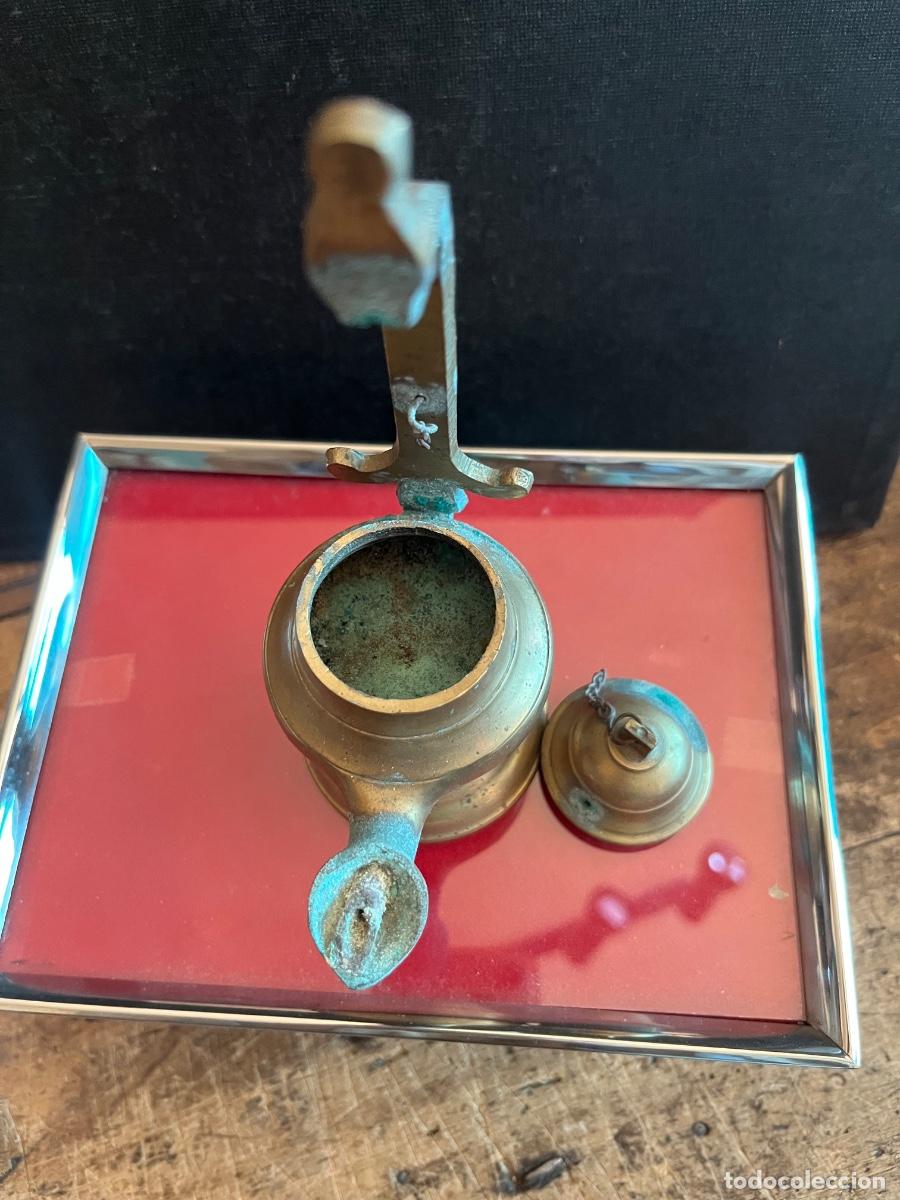 Antig&uuml;edades: L&Aacute;MPARA DE ACEITE EN BRONCE - Foto 5