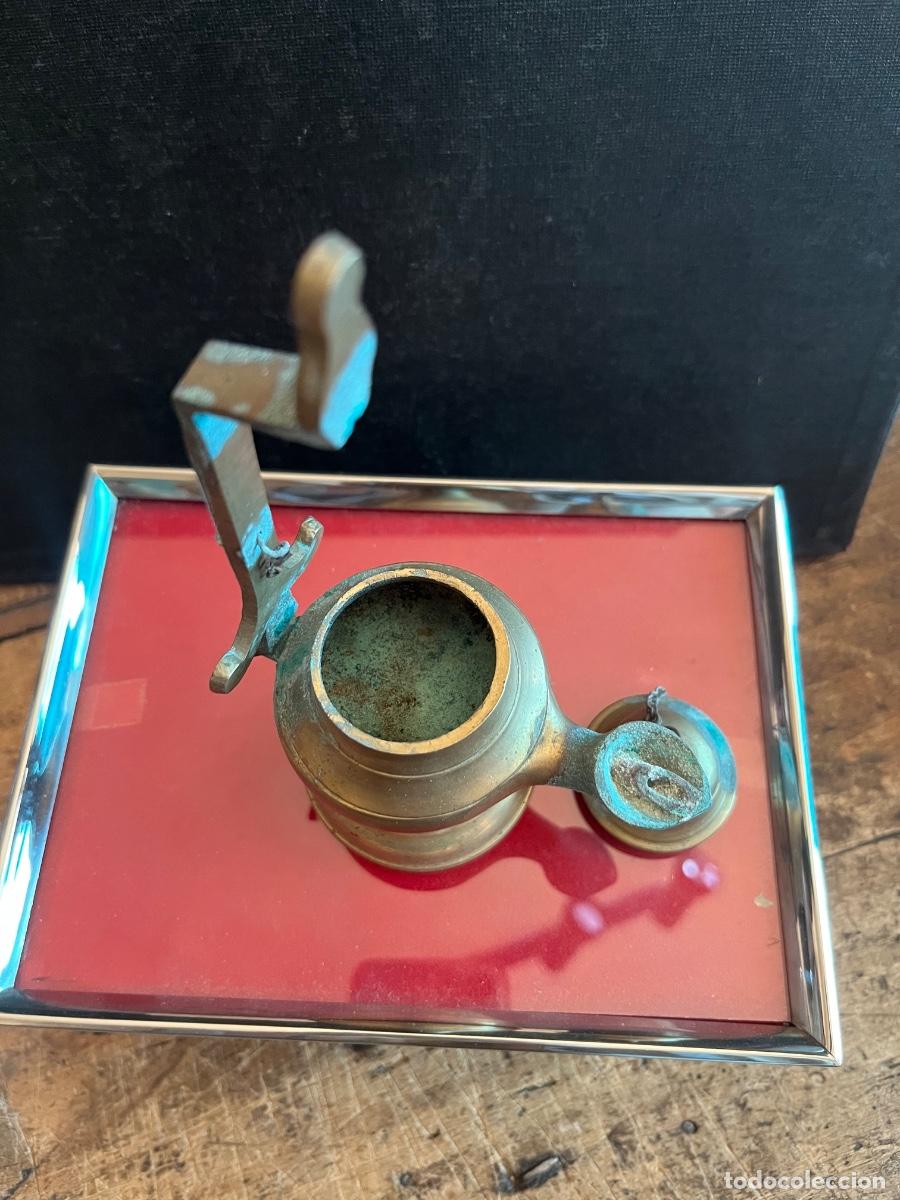 Antig&uuml;edades: L&Aacute;MPARA DE ACEITE EN BRONCE - Foto 6