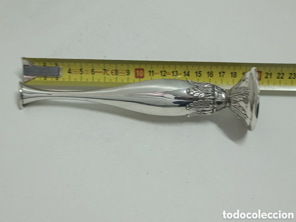Antig&uuml;edades: VIOLETERO DE PLATA DE LEY - 20cm - 58gr - Foto 5