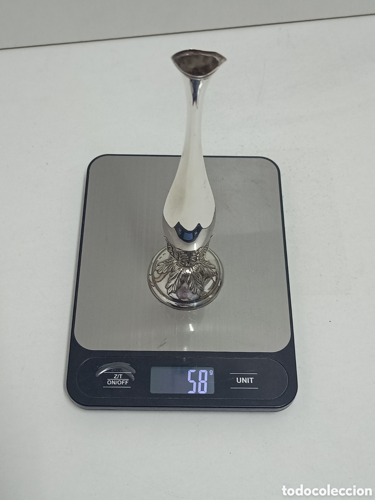 Antig&uuml;edades: VIOLETERO DE PLATA DE LEY - 20cm - 58gr - Foto 6