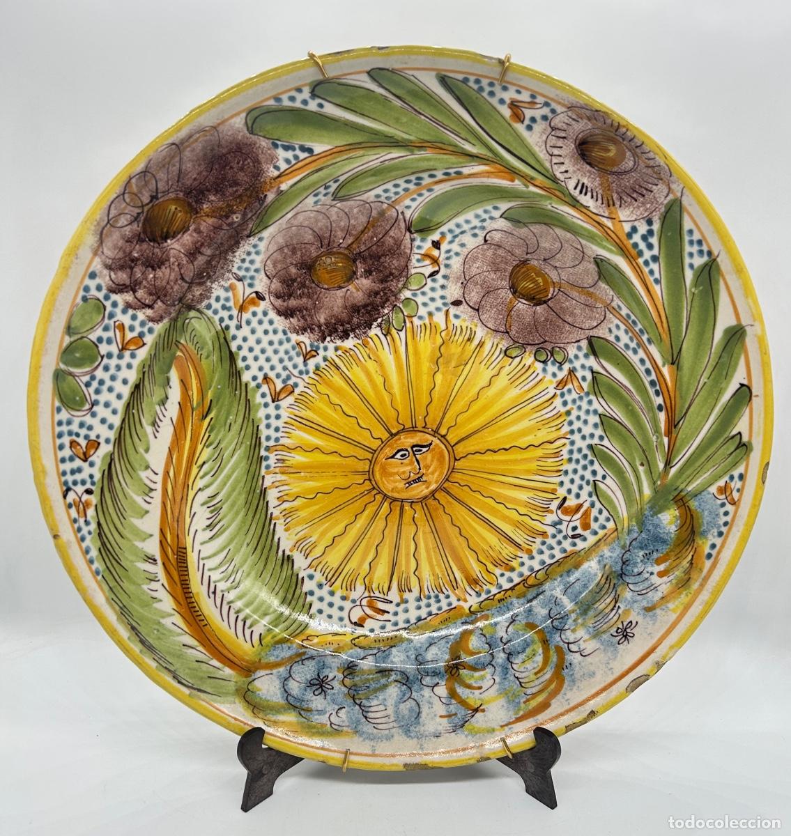 Antig&uuml;edades: Antiguo Plato cer&aacute;mico Manises Sol
