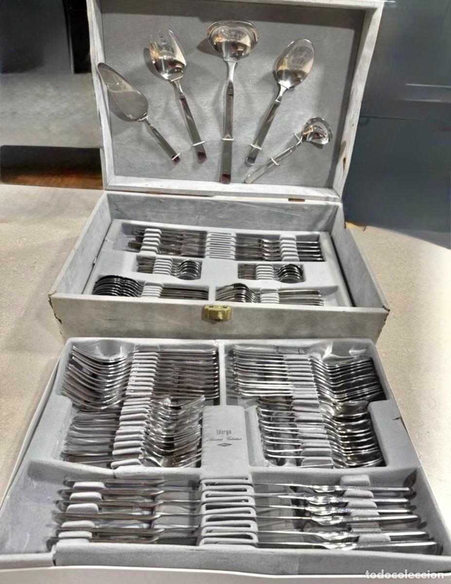Antiguidades: Cuberter&iacute;a Inox Idurgo, para 20 comensales. 190 piezas