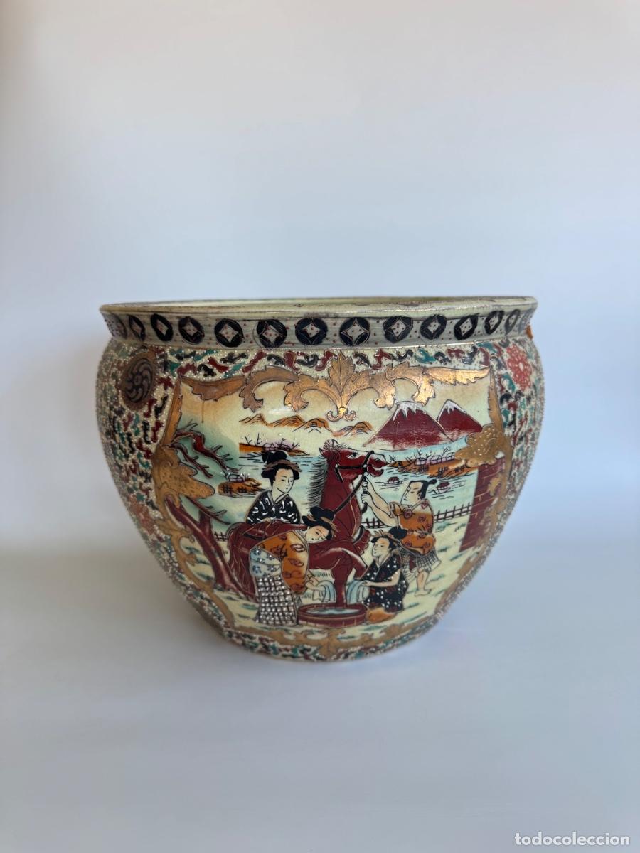 Antiques: JARDINERA MACETA DE PORCELANA CHINA - SIGLO XX - ORIGINAL - SATSUMA - FIRMADA