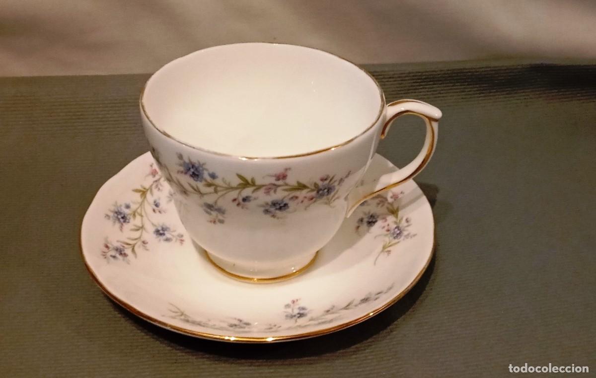 Antig&uuml;edades: Taza y platillo Duchess porcelana inglesa. Taza y platillo de t&eacute; de porcelana fina inglesa