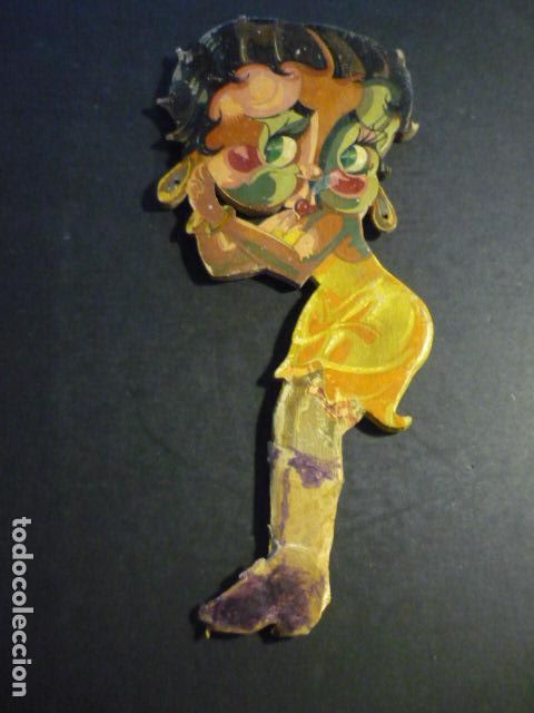 Oggetti Antichi: BETTY BOOP ANTIGUA DISPLAY A&Ntilde;OS 30 EN MADERA 8 X 20 CM