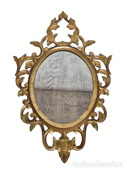 Antiques: Antiguo Espejo, Cornucopia - Talla de Madera Dorado en Pan de Oro - S.XVIII - Espejo Original &Eacute;poca
