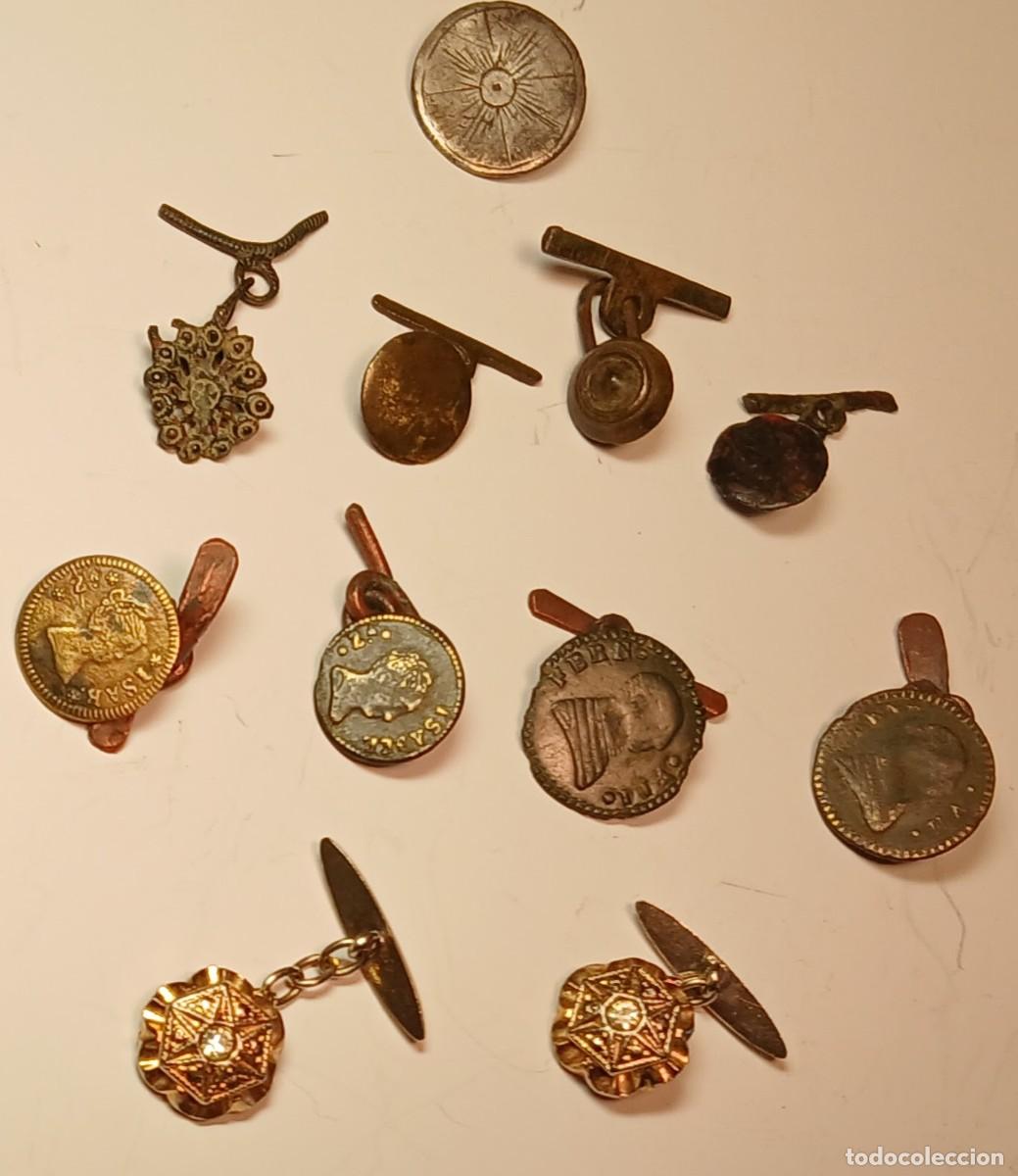 Antiques: 10 PIEZAS DE GEMELOS Y 1 BOTON PLATA DE 18 mm DI&Aacute;METRO, ES MEDIEVAL. ENV&Iacute;O CERTIFICADO 5,50 &euro;
