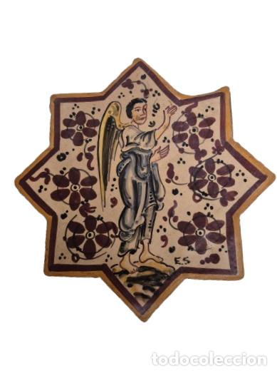 Antiguidades: Azulejo Cer&aacute;mica con Forma de Estrella - Enrique San Antonio Gadea, Riba-roja de T&uacute;ria (Valencia)