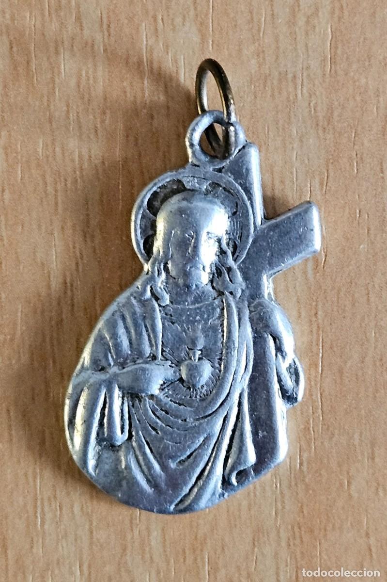 Antiques: Medalla Religiosa - Sagrado Coraz&oacute;n De Jes&uacute;s - 35x20mm -