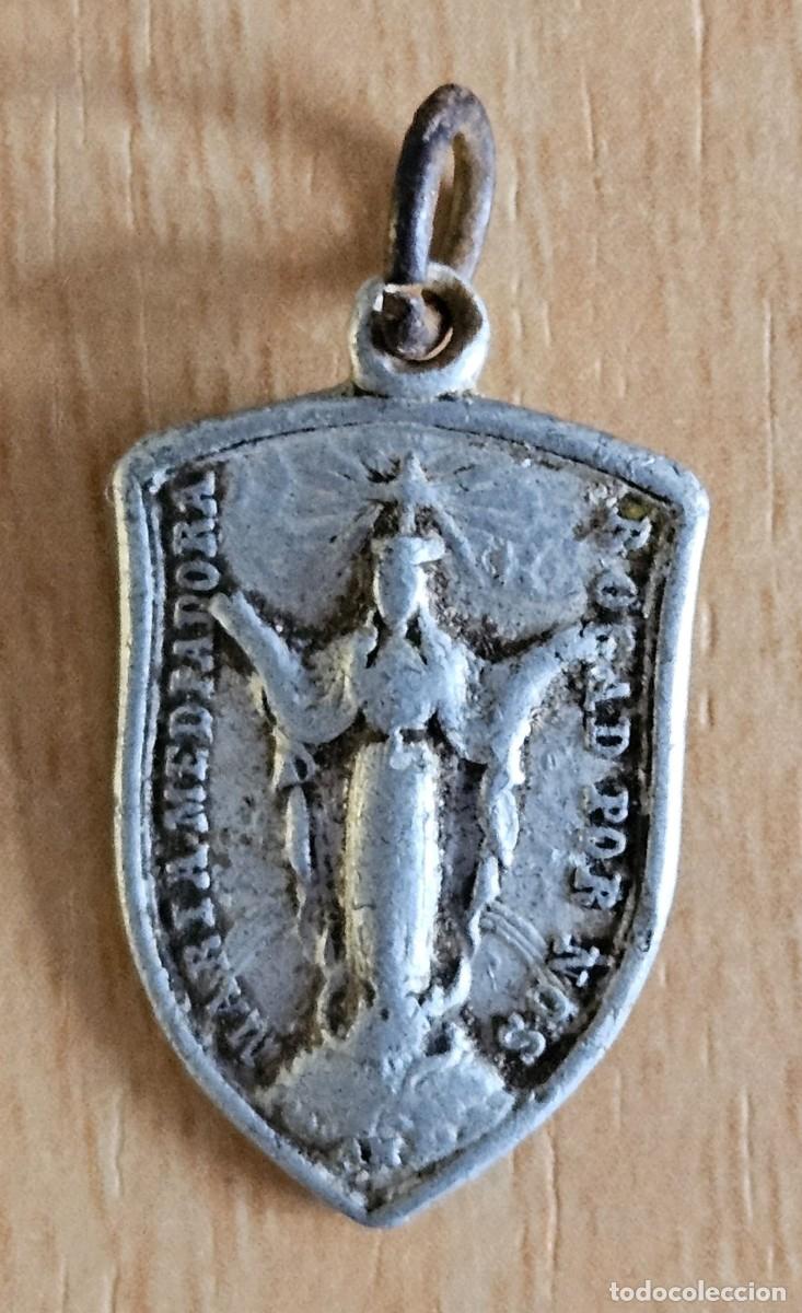 Antiquit&auml;ten: Medalla Religiosa - Mar&iacute;a Mediadora - Reverso, Cristo Del Amor - 24x15mm -