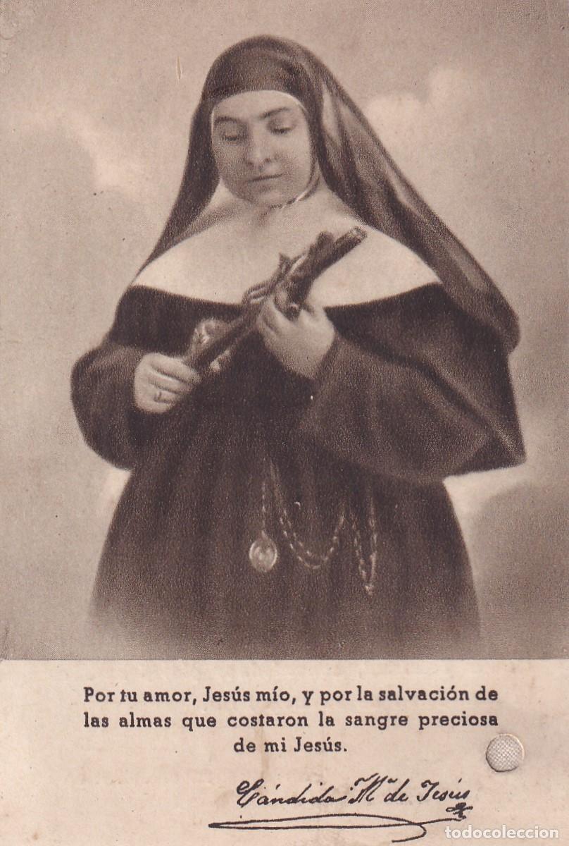 Antiquit&eacute;s: Bonita estampa con reliquia Sierva C&aacute;ndida Mar&iacute;a de Jes&uacute;s