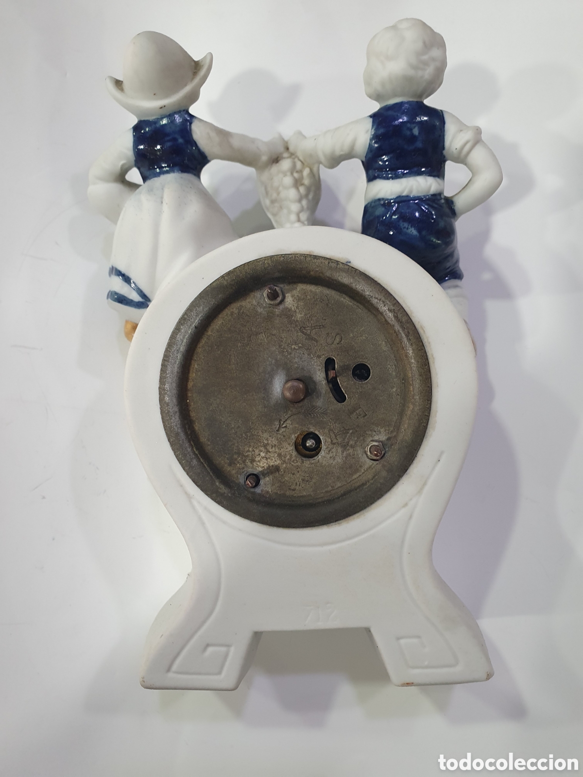 Antig&uuml;edades: Antiguo reloj en biscuit. (L98) - Foto 7