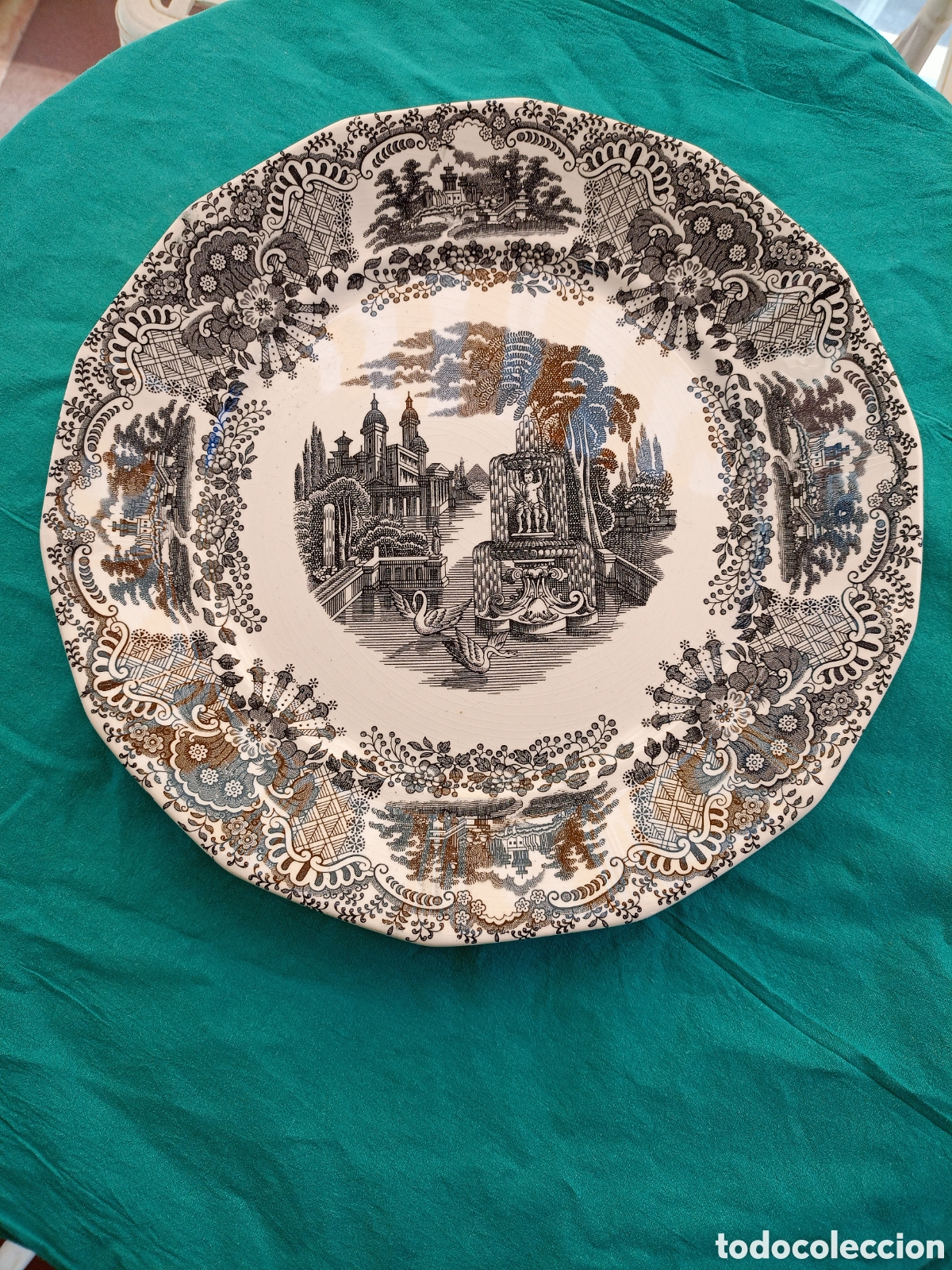 Antig&uuml;edades: PLATO GRANDE LA CARTUJA PICKMAN 34 CM DE DI&Aacute;METRO.