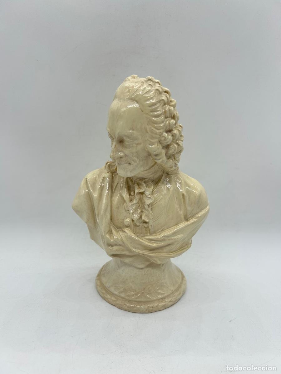 Antiques: Busto de Voltaire / fil&oacute;sofo ilustrado - Yeso esmaltado