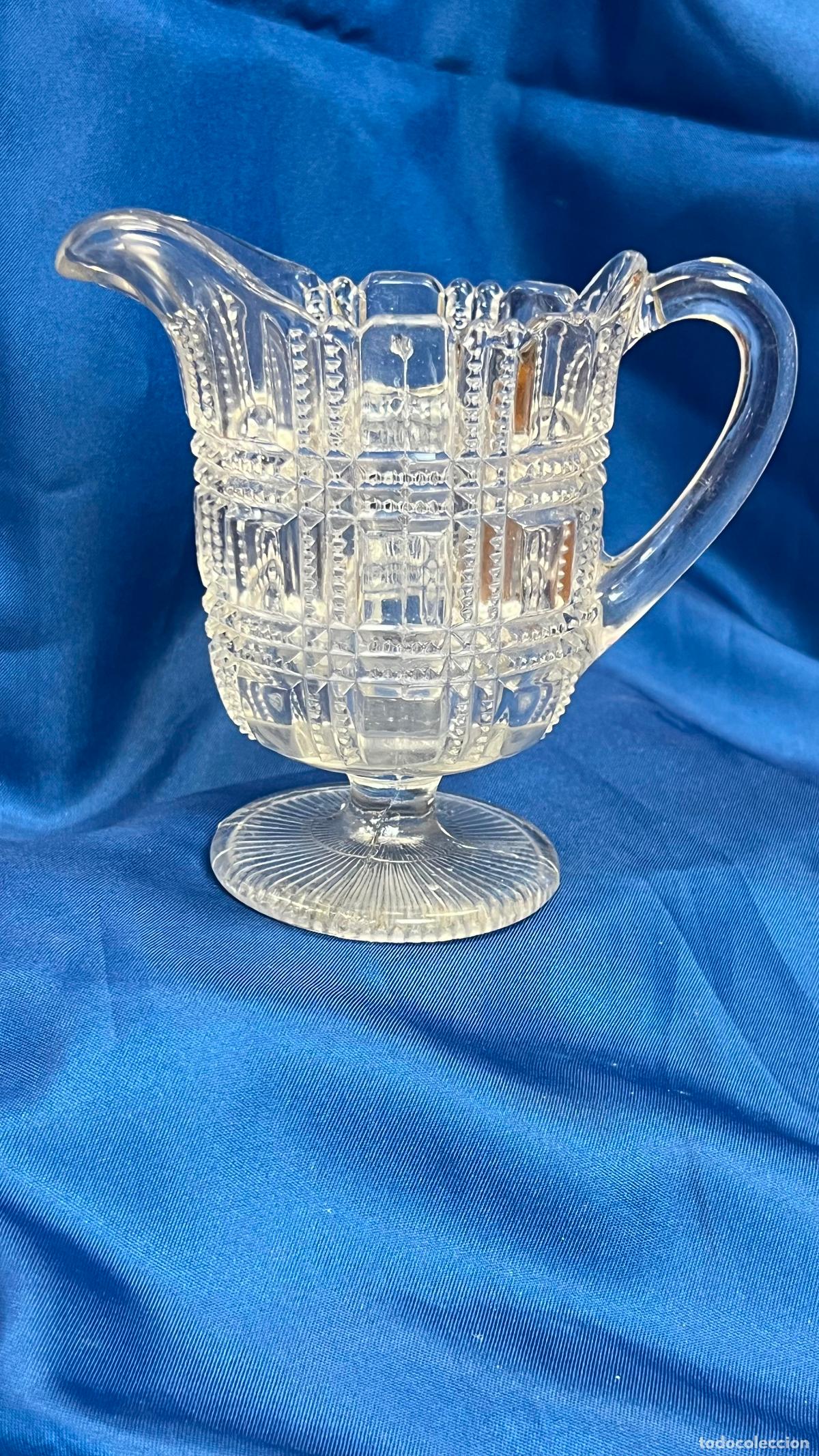 Oggetti Antichi: JARRA LECHERA DE CRISTAL TALLADO - ESTILO VINTAGE