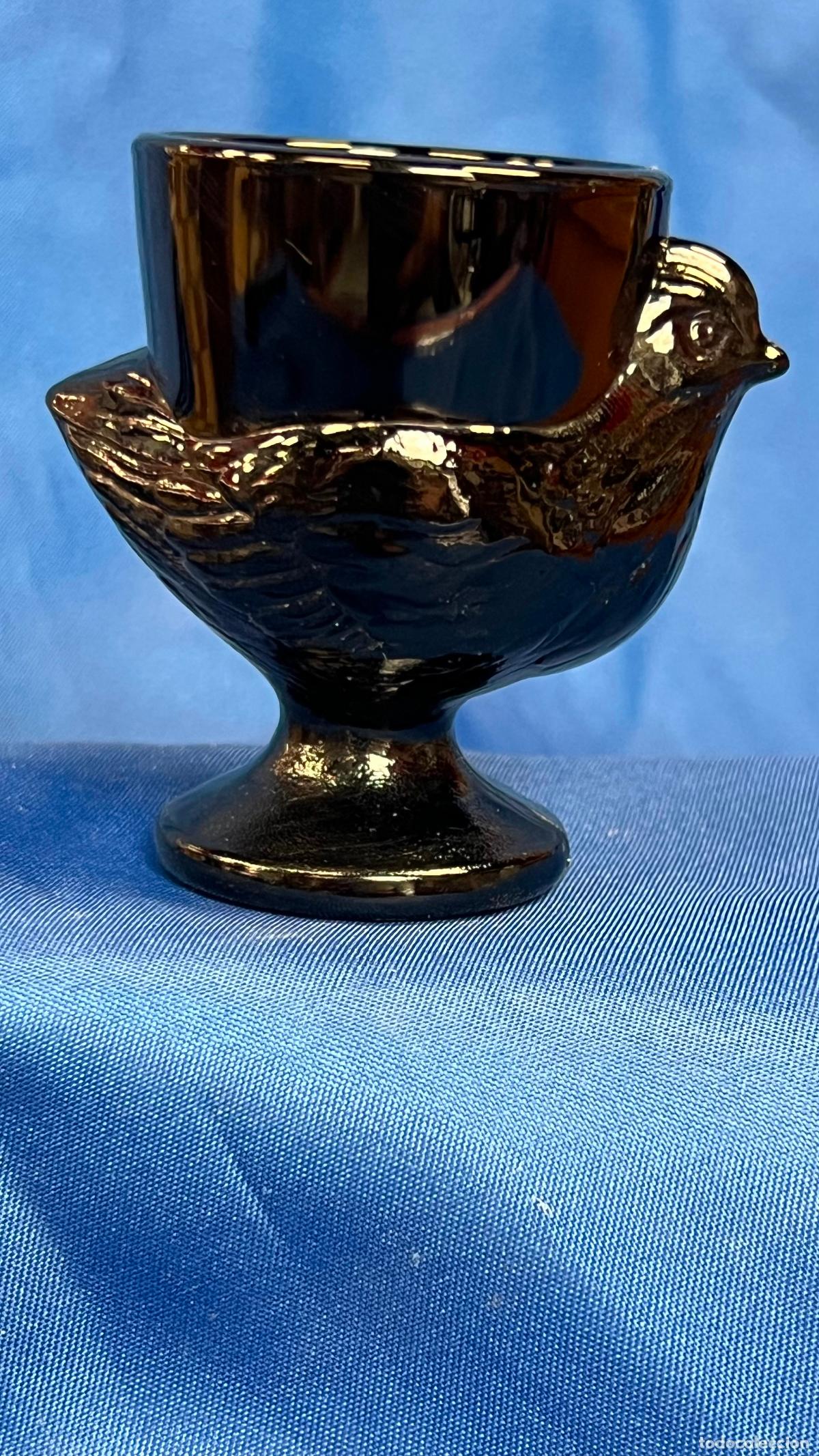 Oggetti Antichi: HUEVERA DE CRISTAL: DISE&Ntilde;O ARTESANAL EN FORMA DE GALLINA