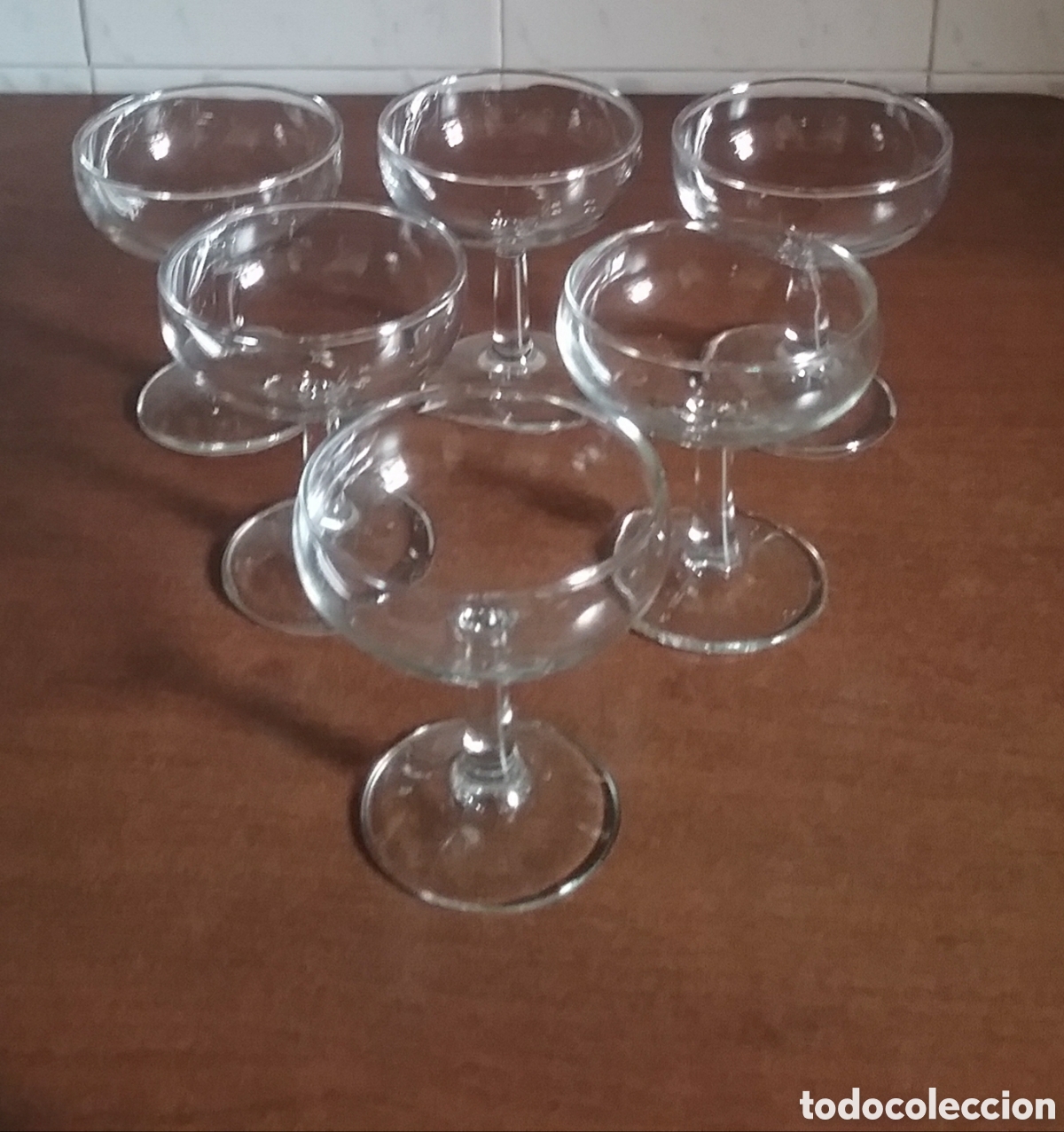 Antiquit&eacute;s: 6 ANTIGUAS COPAS.CHAMPAGNE- CAVA. BOCA ANCHA.