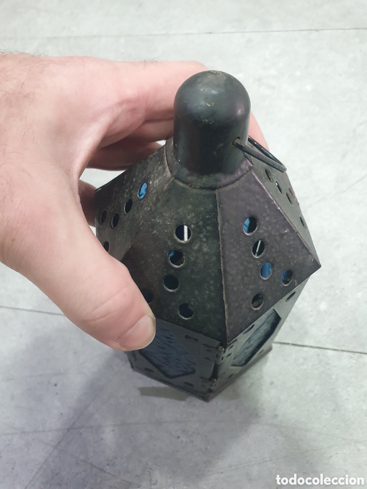 Antig&uuml;edades: Farol de metal. (L48) - Foto 2