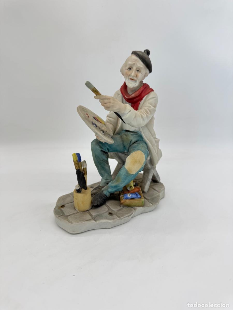 Antig&uuml;edades: BONITA FIGURA DE UN PINTOR. BISCUIT. PINTADA A MANO
