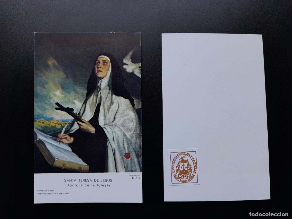 Antig&uuml;edades: Estampa reliquia santa Teresa de Jes&uacute;s