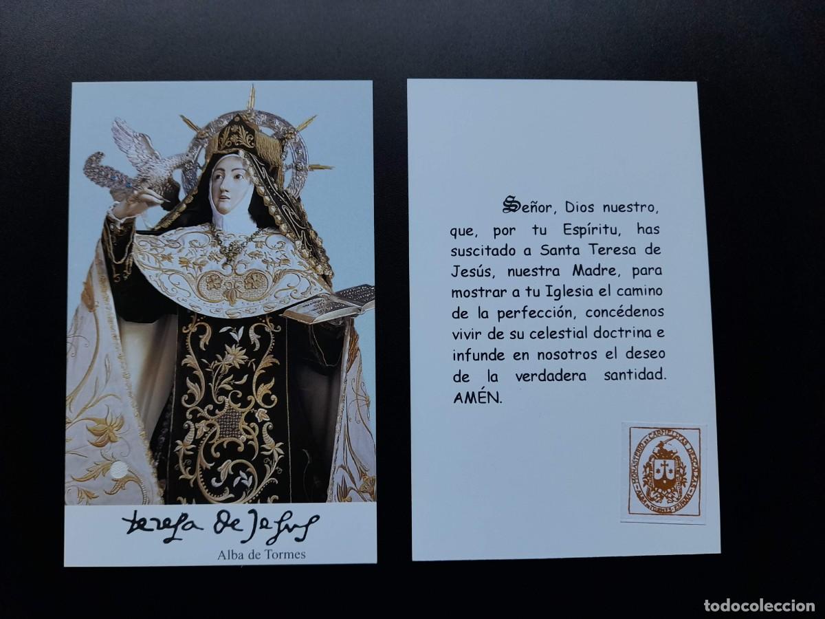 Antig&uuml;edades: Estampa reliquia santa Teresa de Jes&uacute;s de Alba de Tormes