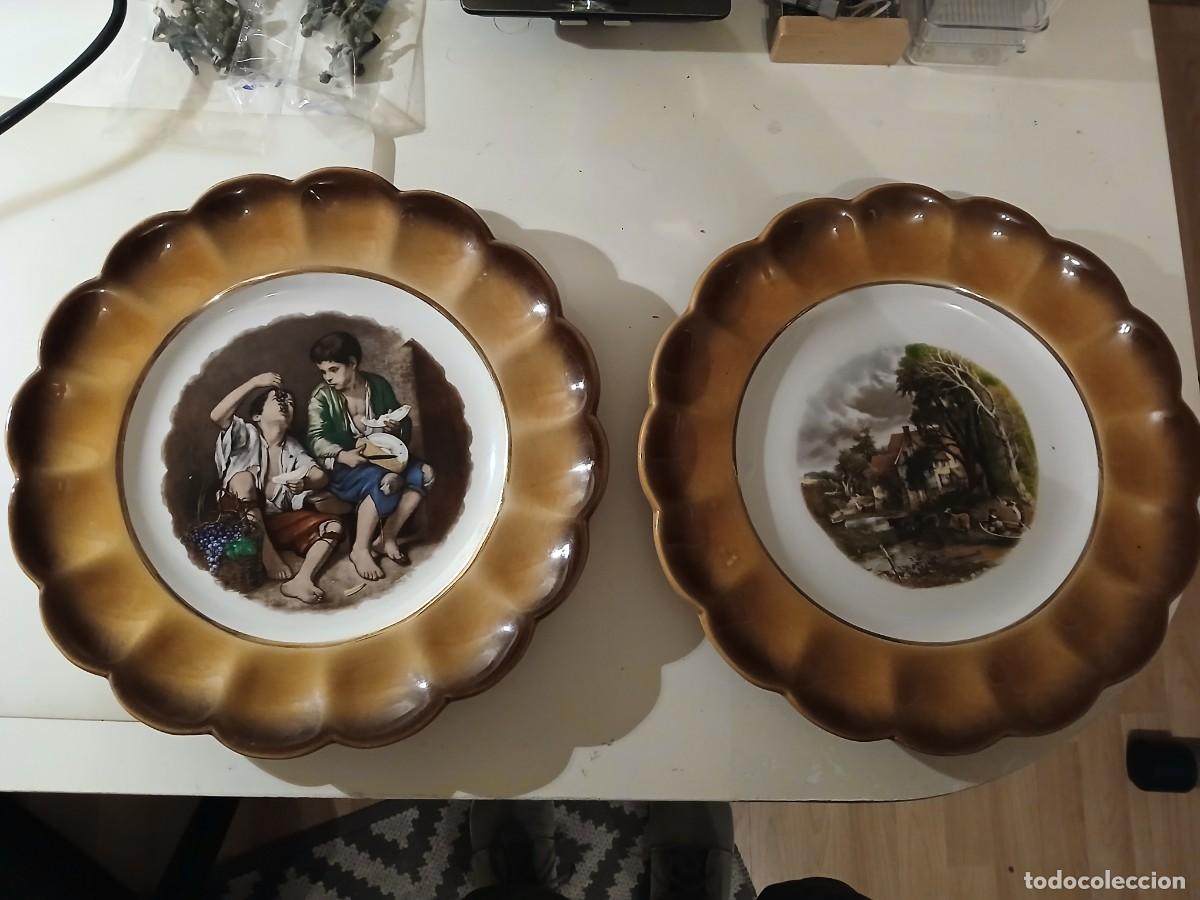 Antig&uuml;edades: DOS PLATOS DE CERAMICA 33 X 33.