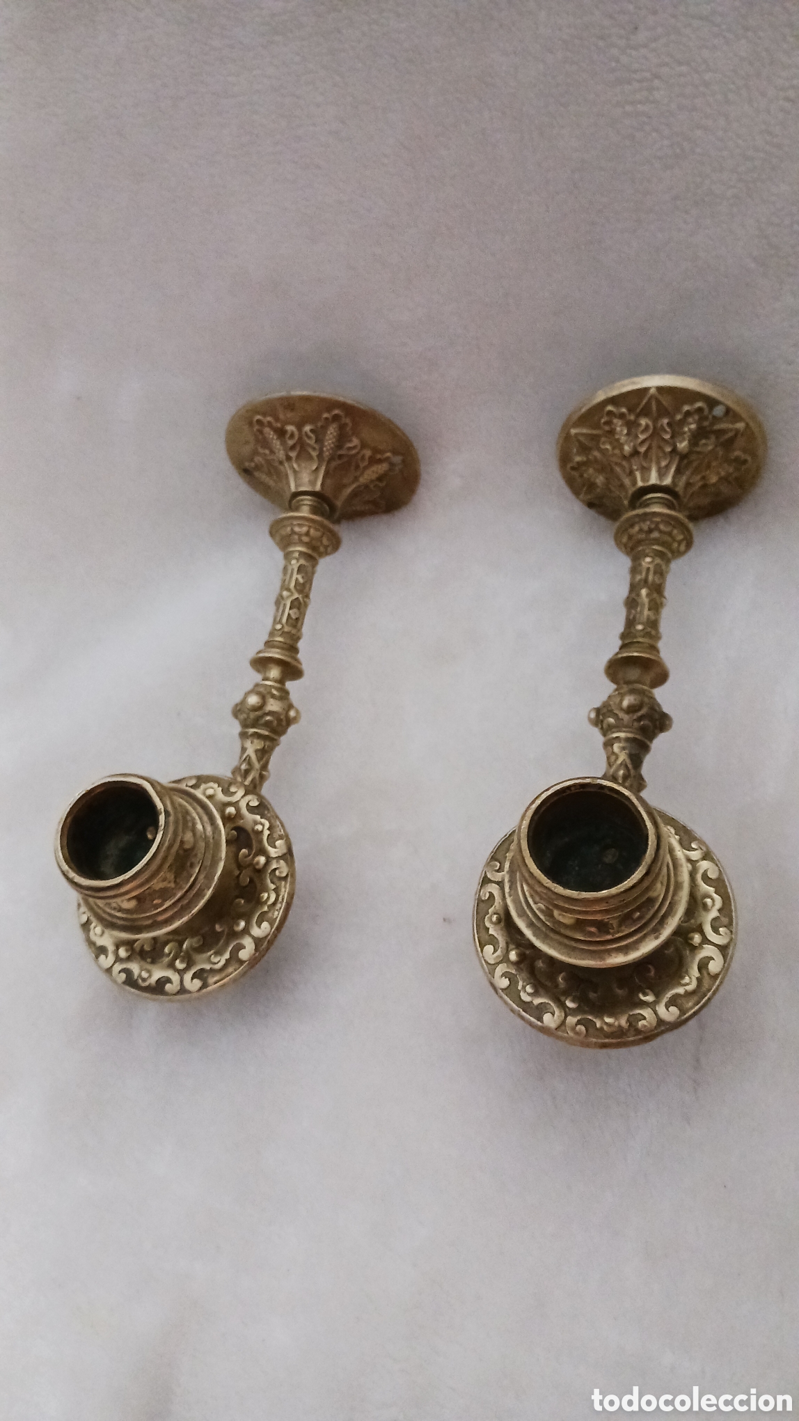 Antiquit&eacute;s: CANDELABROS PARA VELA EN BRONCE, PARA PARED O PIANO,