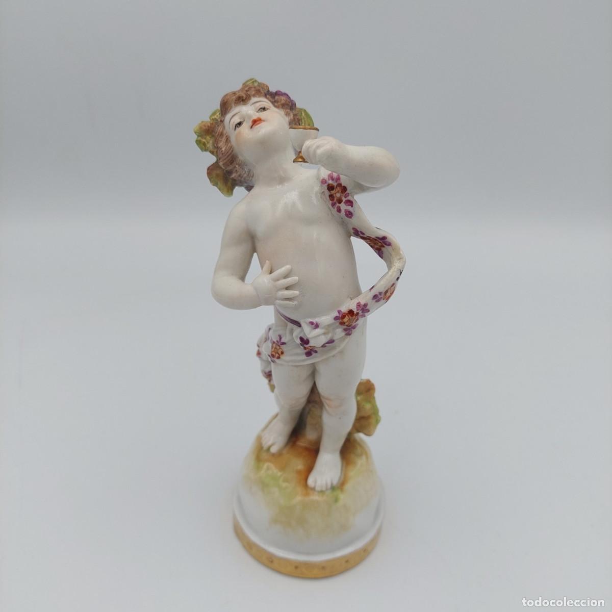 Antiquit&eacute;s: Figura de porcelana Volkstedt angel querubin