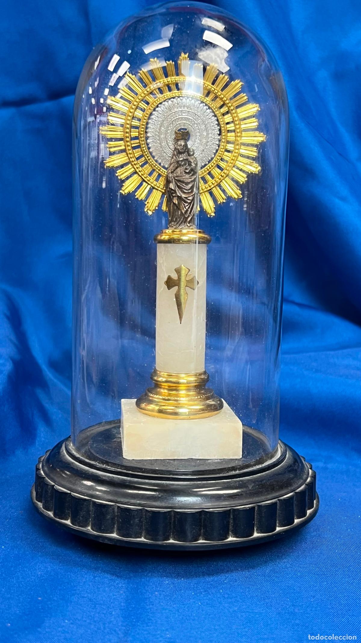 Antig&uuml;edades: SOBERBIO FANAL VINTAGE CON LA VIRGEN DEL PILAR - COLUMNA DE &Oacute;NIX Y PATENTE 23052