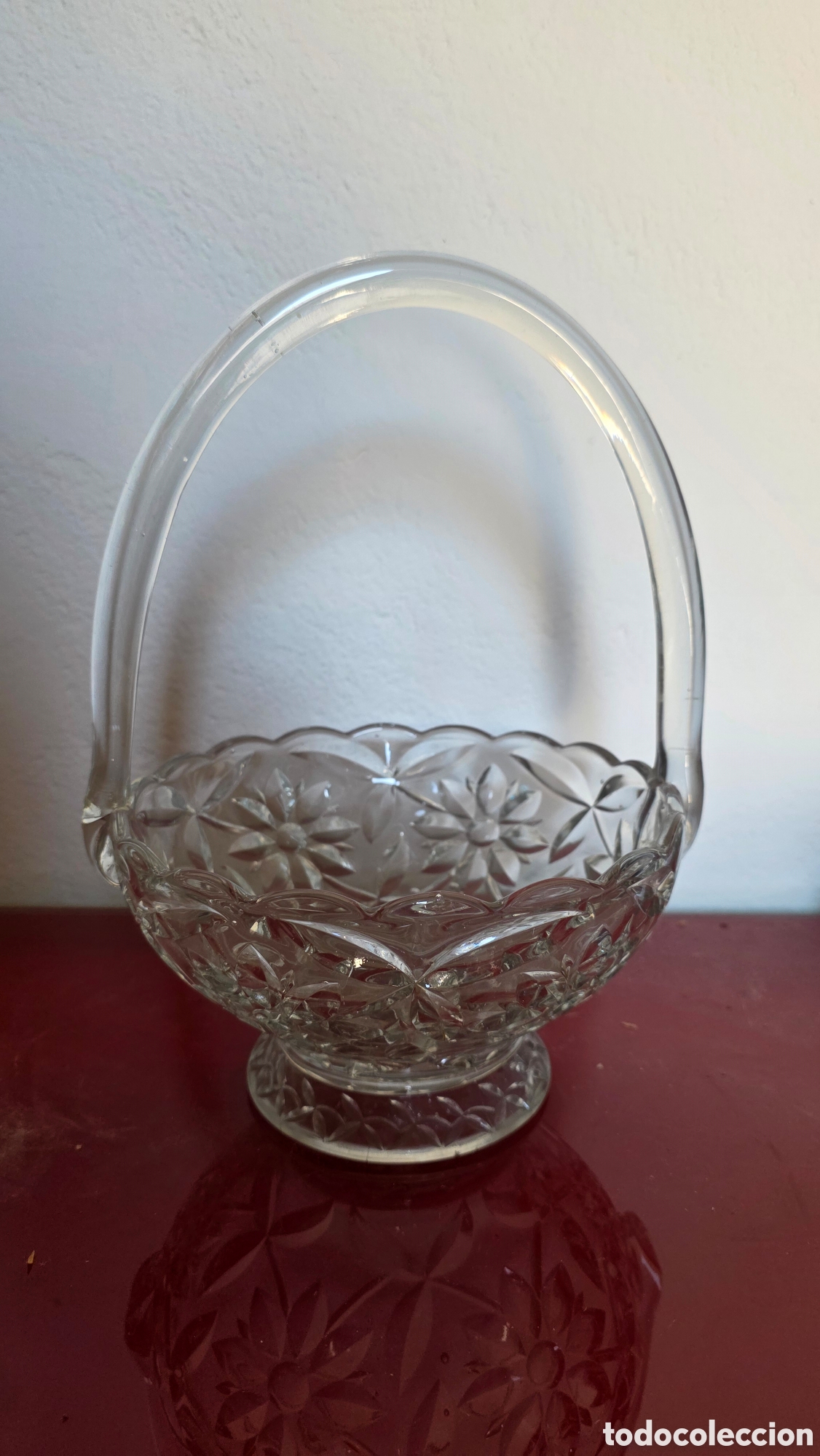 Antig&uuml;edades: Jarron florero frutero cristal tallado